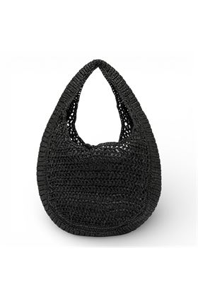 Borsa Gianni Chiarini in paglia crochet colore nero. GIANNI CHIARINI | 11954-NERO